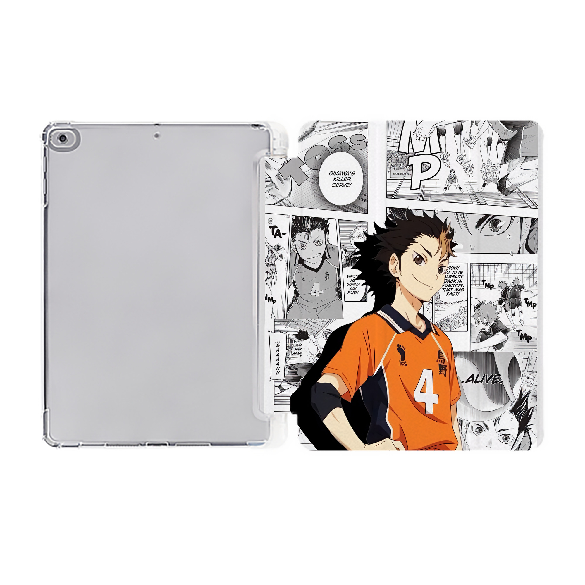 （画像用） ハイキュー!! Haikyu!! IPad ケース ペン収納付き 三つ折りスタンド PUレザー×シリコン 対応機種9.5/10.5/10.9インチ